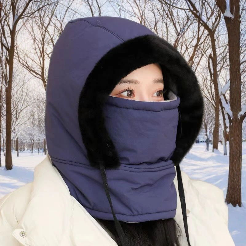 【换季降温】保暖雷锋帽子加绒加厚护耳防寒面罩围脖滑雪一体防风骑
