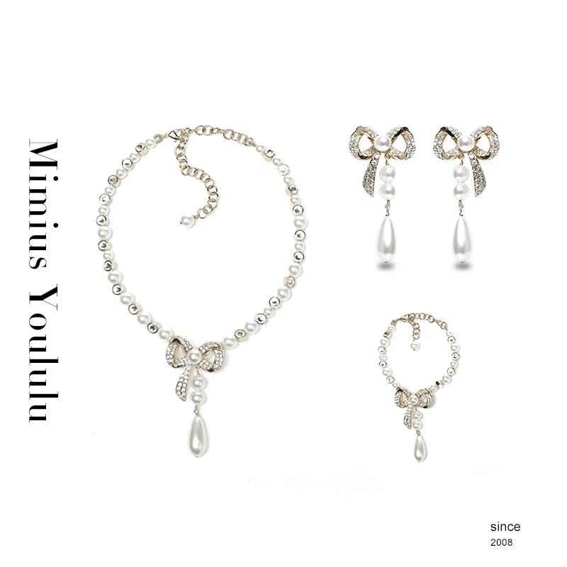 【mimius】喵喵 中古绝版款蝴蝶结珠珠饰品套组 汉服 WF12301