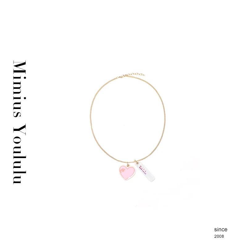 【mimius】&橘子 粉色爱心字母亚克力相连 汉服 WF04331