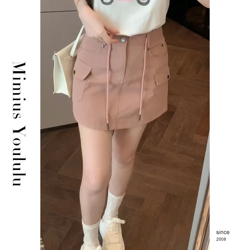 mimius【mimius】小野 系带工装牛仔裙裤 F04317