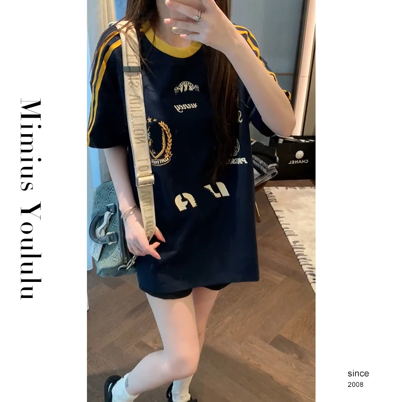 【mimius】&小野【美式甜酷】复古印花百搭短袖T恤 F06072