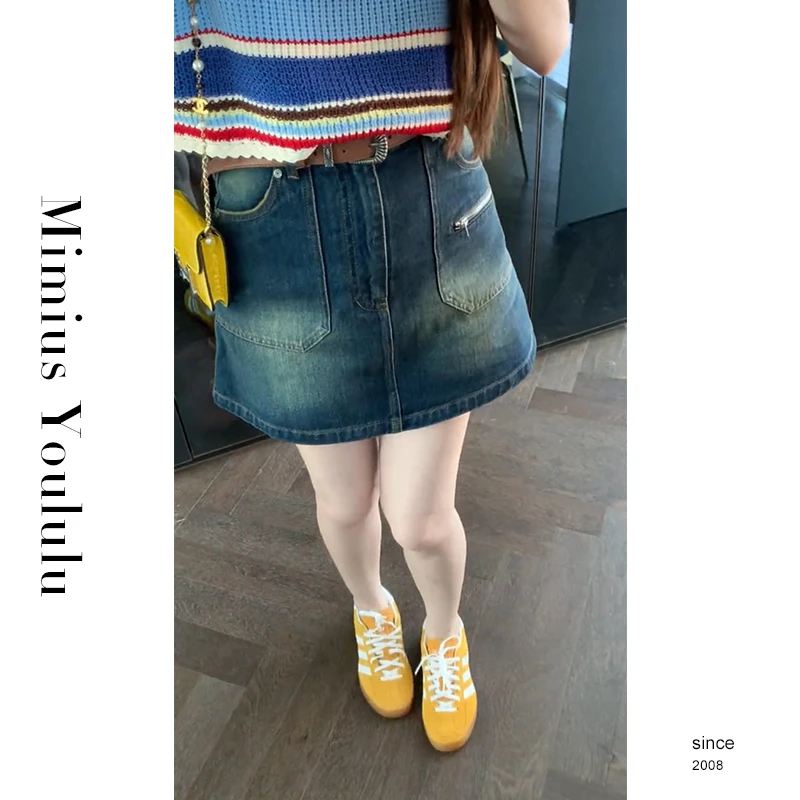 【mimius】橘子 复古水洗牛仔裙裤 汉服 WF03095