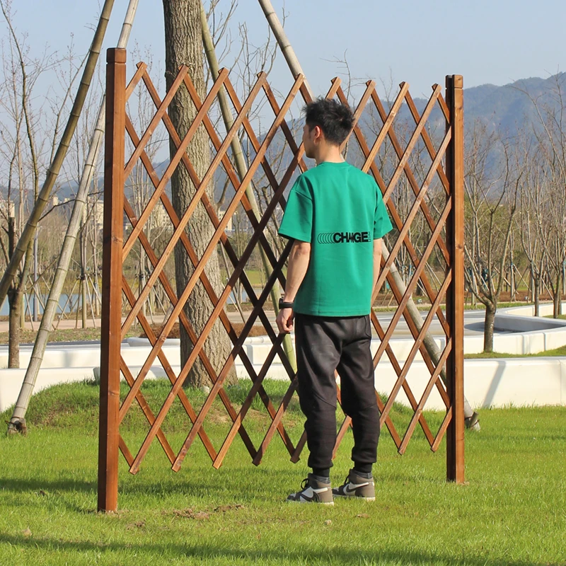 【插地栅栏】防腐木栅栏庭院围栏菜花园隔断户外插地篱笆护栏爬藤架