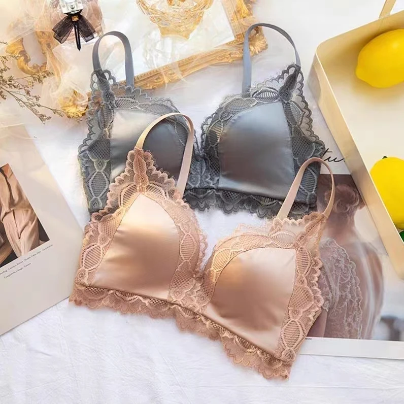 327文胸聚拢无钢圈女性感蕾丝调整美背法式内衣女