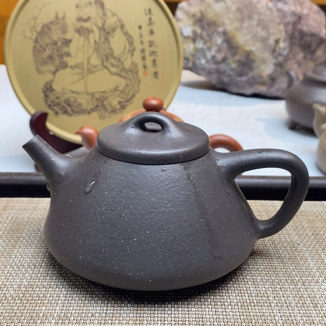 紫泥茶壶250毫升天青石瓢
