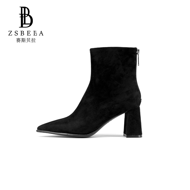 ZSBELLA靴子羊猄皮短靴时装靴ZS0182
