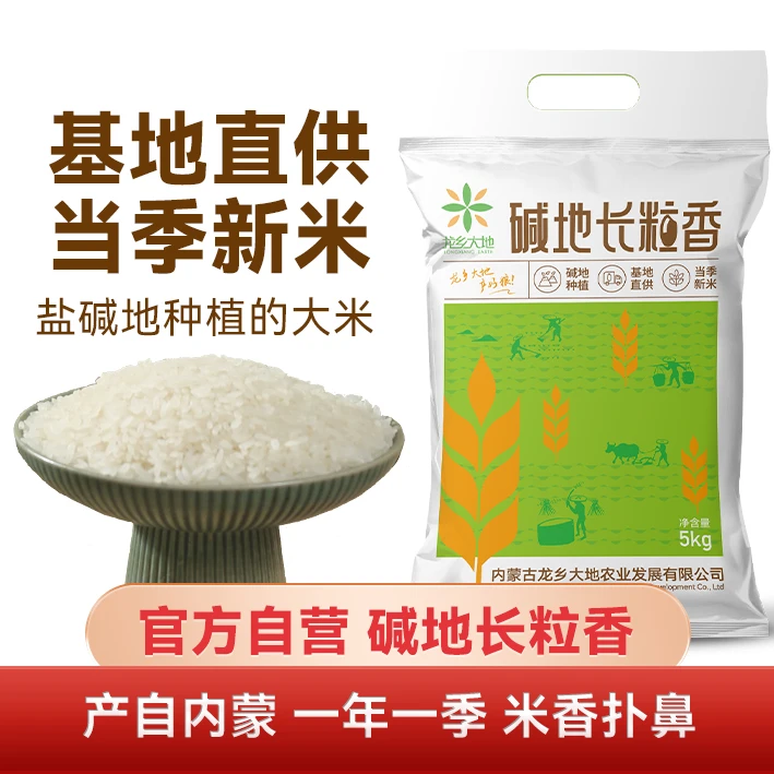 龙乡大地内蒙古碱地长粒香5kg手提长粒香米盐碱地东北大米新米