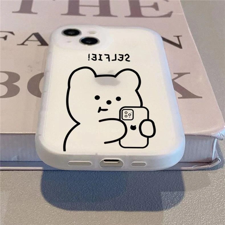 手机小熊苹果15ProMax手机壳iPhone14全包13可爱12卡通11防摔X女8