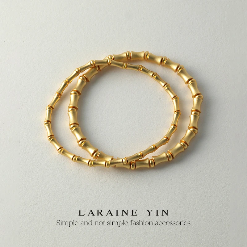 铜合金手链 小众国潮复古设计感古法镀金磨砂竹节