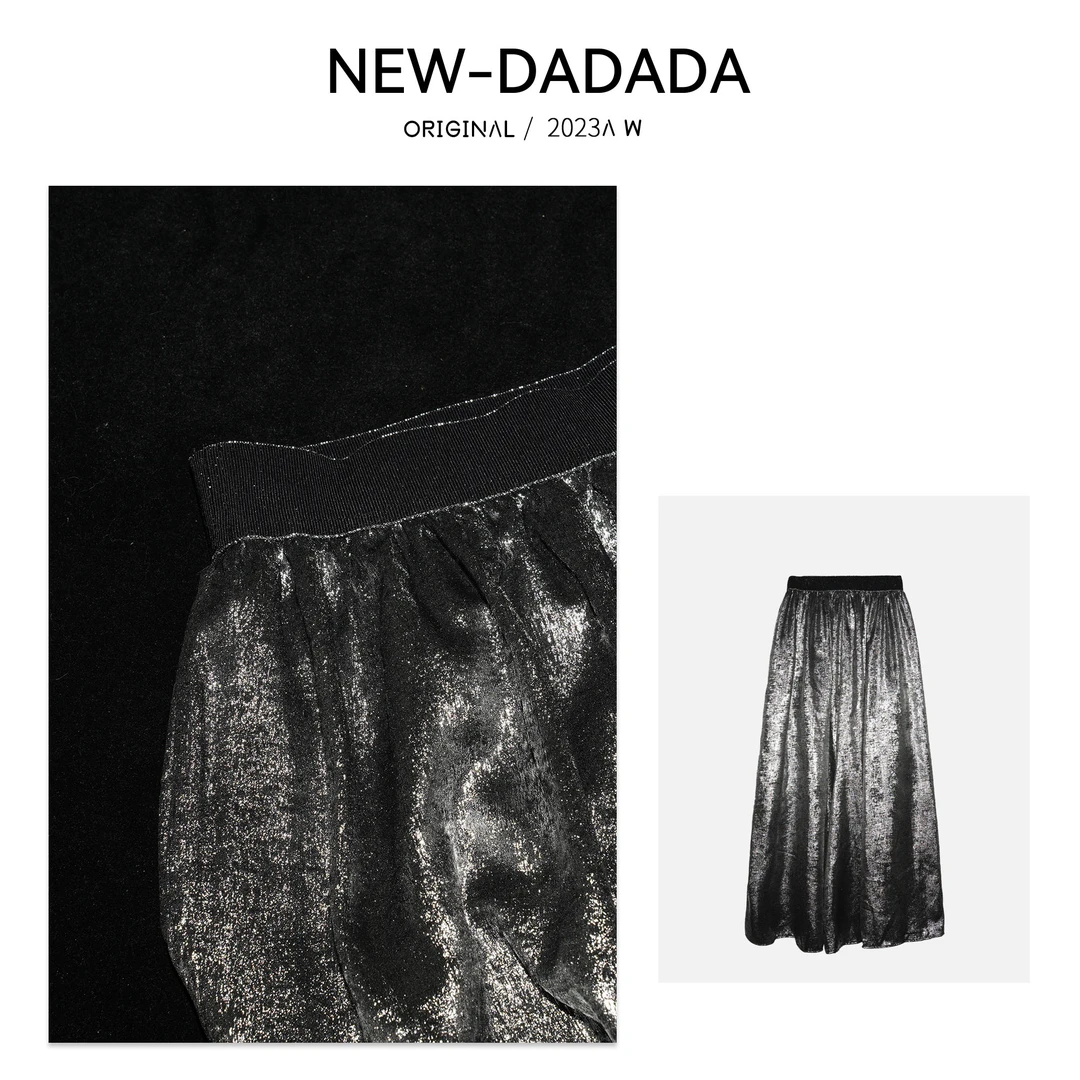 利达NEW DADADA【温莎古堡】休闲百搭黑色时尚潮流长款半裙DQ133