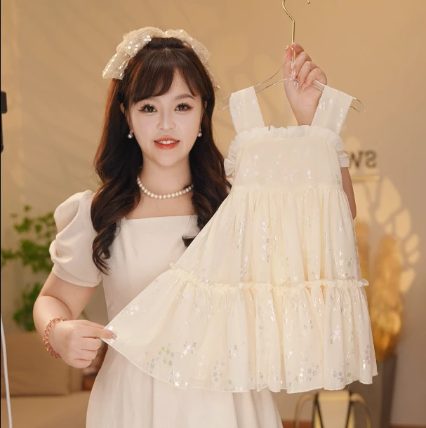 【Y.n8408】2024夏季新款重工日常甜美女孩公主裙女宝宝宝连衣裙