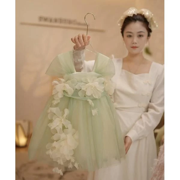 （现货）【Y.j09001】夏季新款花仙子女童公主蓬纱连衣裙洋网纱公主裙