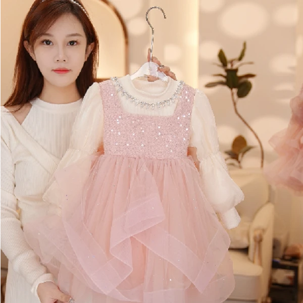 【Y.k8518】2024新款女童洋气礼服重工公主裙设计师款气质连衣裙