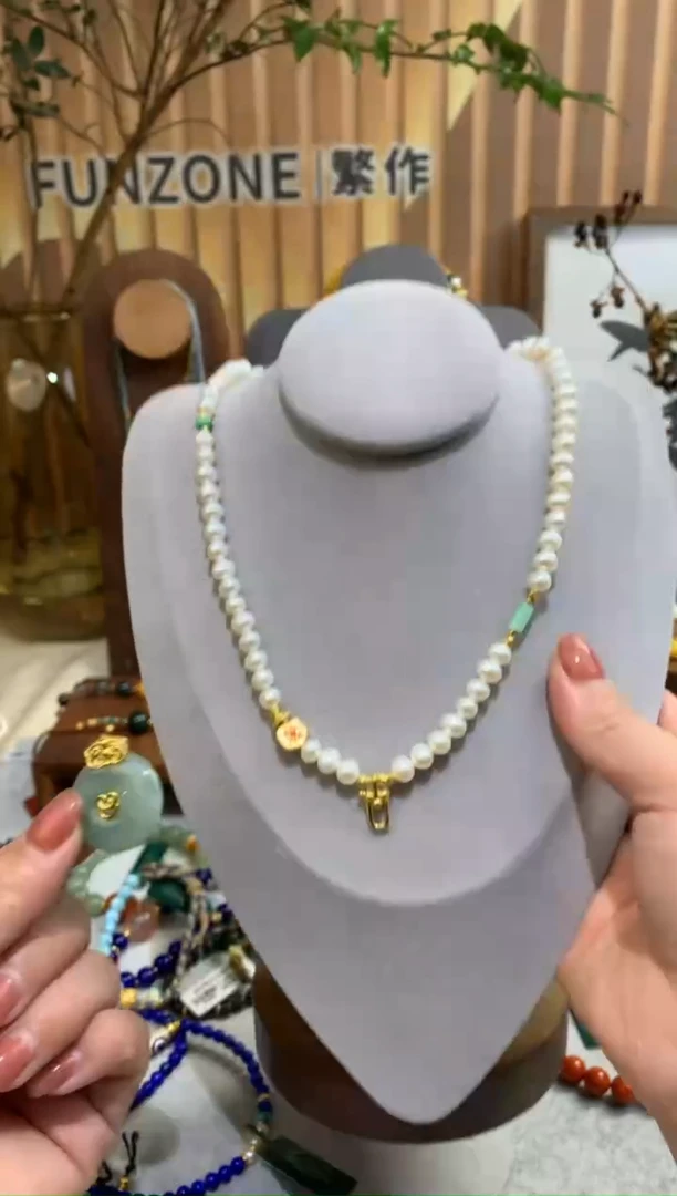 【闪购商品】淡水珍珠项链银S925镶嵌项链