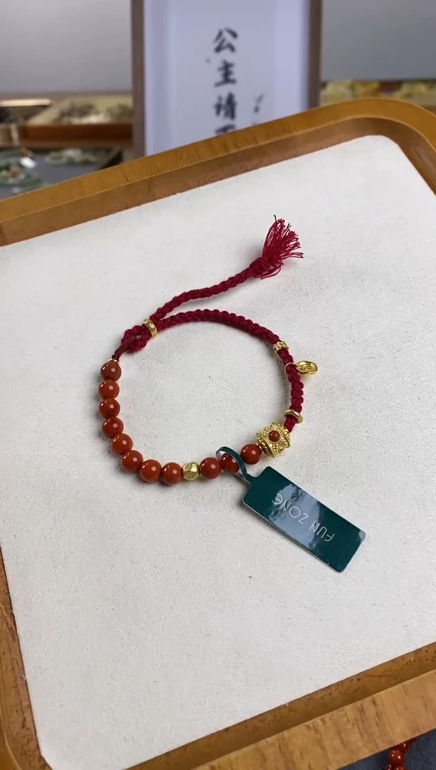 【闪购商品】南红玛瑙手绳银S925镶嵌南红手绳