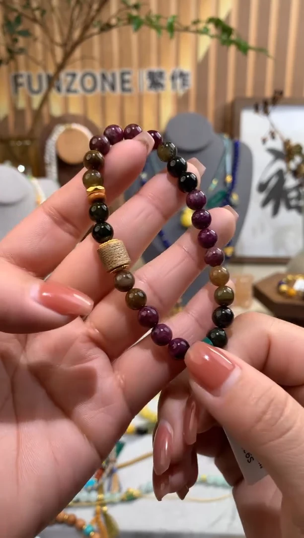 【闪购商品】碧玺手串银S925镶嵌手串