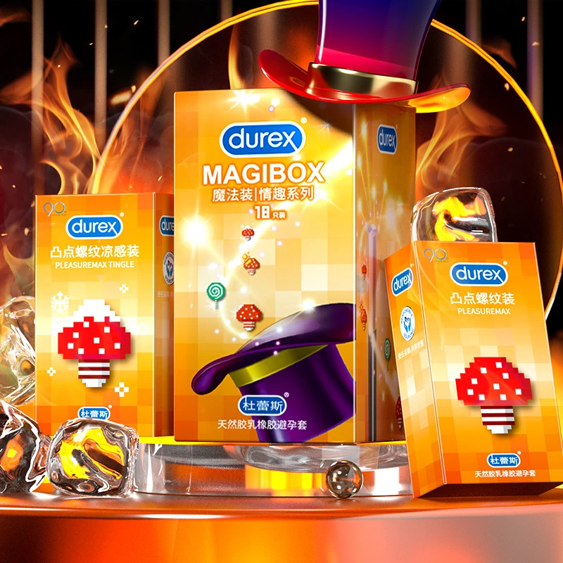 durex杜蕾斯魔法装避孕套 凸点螺纹情趣水润男用安全套 天然胶乳橡胶避孕套套tt正品保证大颗粒
