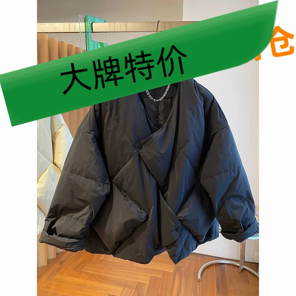 欧货高级设计感小众宽松休闲字版领羽绒服女冬季保暖羽绒高级感潮