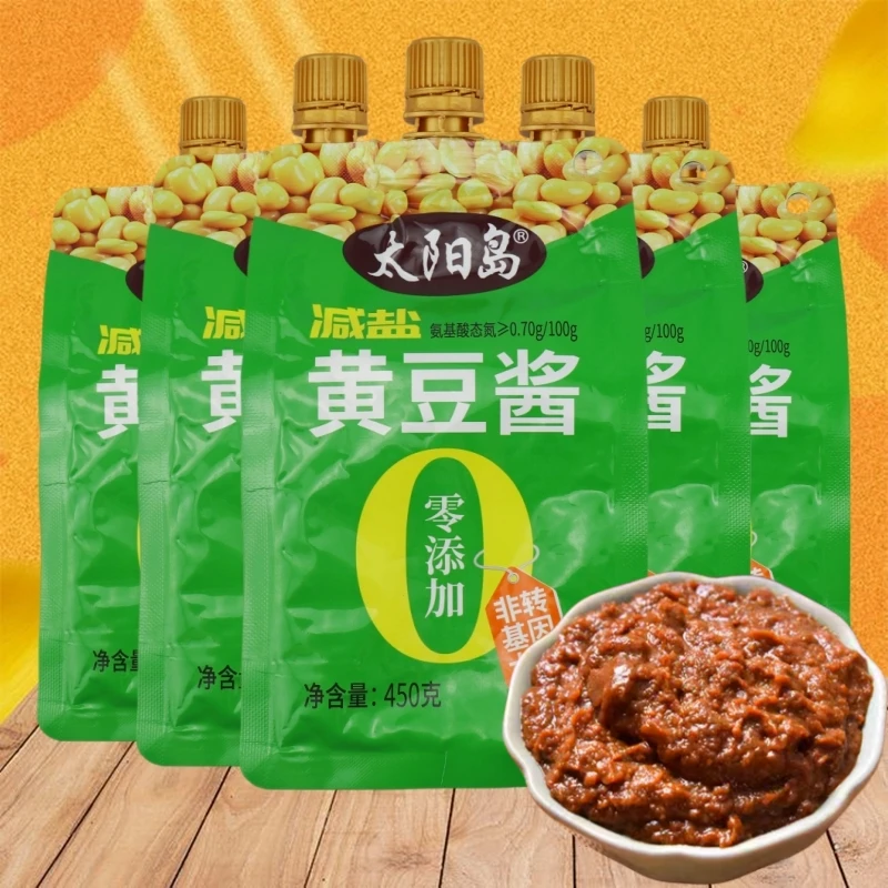 太阳岛450g无添加黄豆酱减盐0添加东北大酱豆瓣酱农家大酱0防腐剂