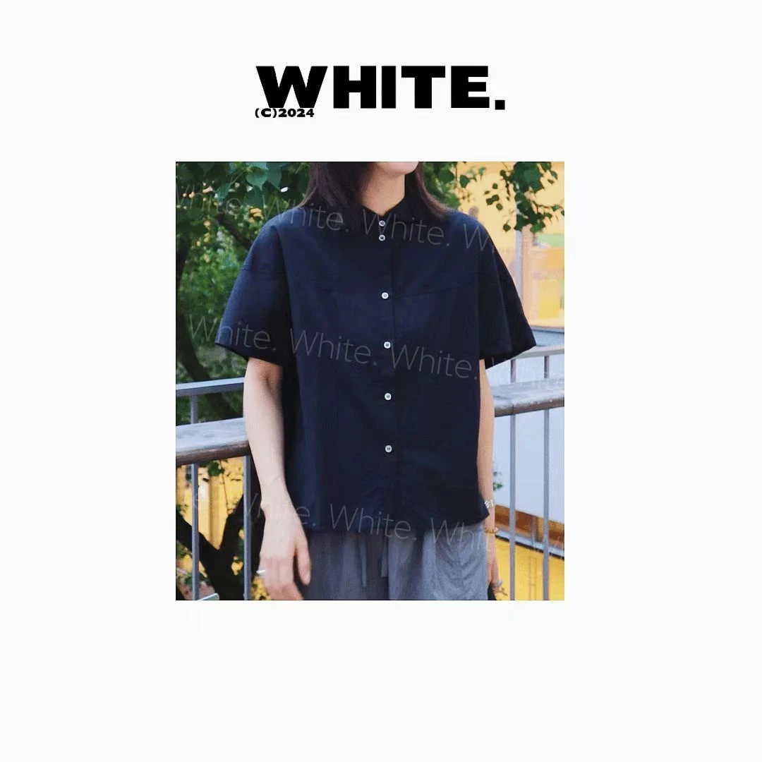 【娃娃】日系娃娃领短袖衬衫 休闲百搭薄衬衣