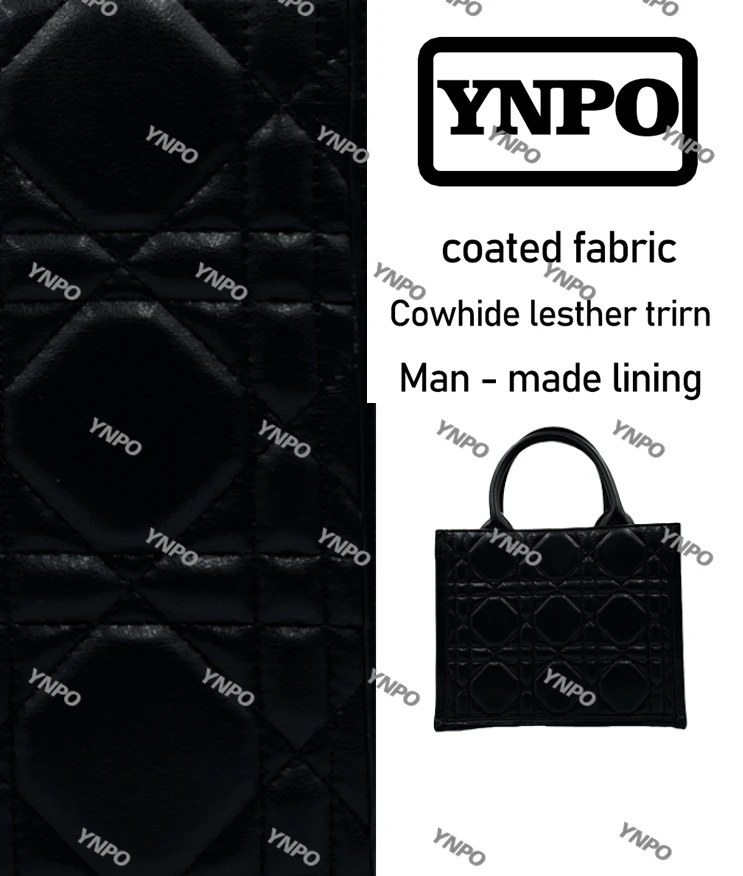 YNPO 手工打造真皮女士新款包菱格银扣 0119 黑色