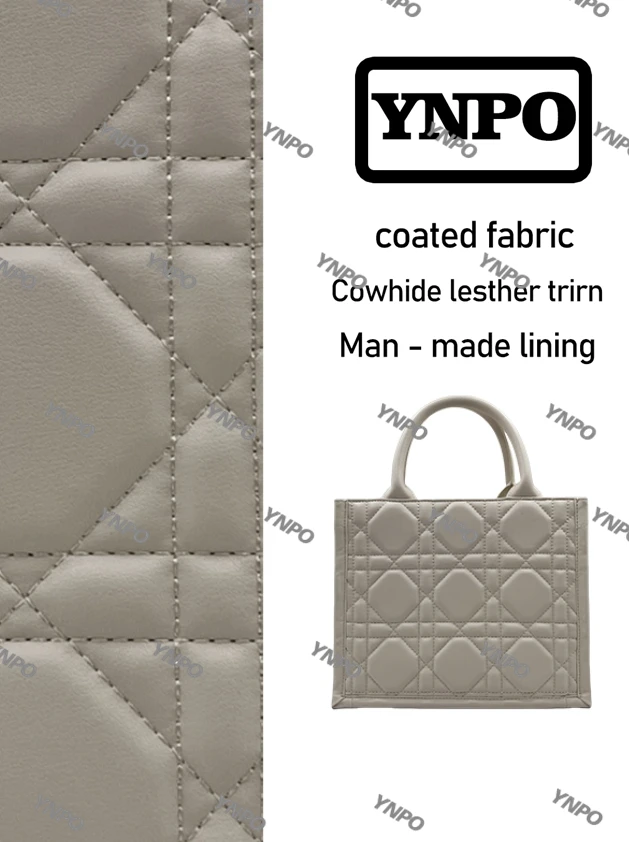 YNPO 手工打造真皮女士新款包菱格银扣 0119 白色