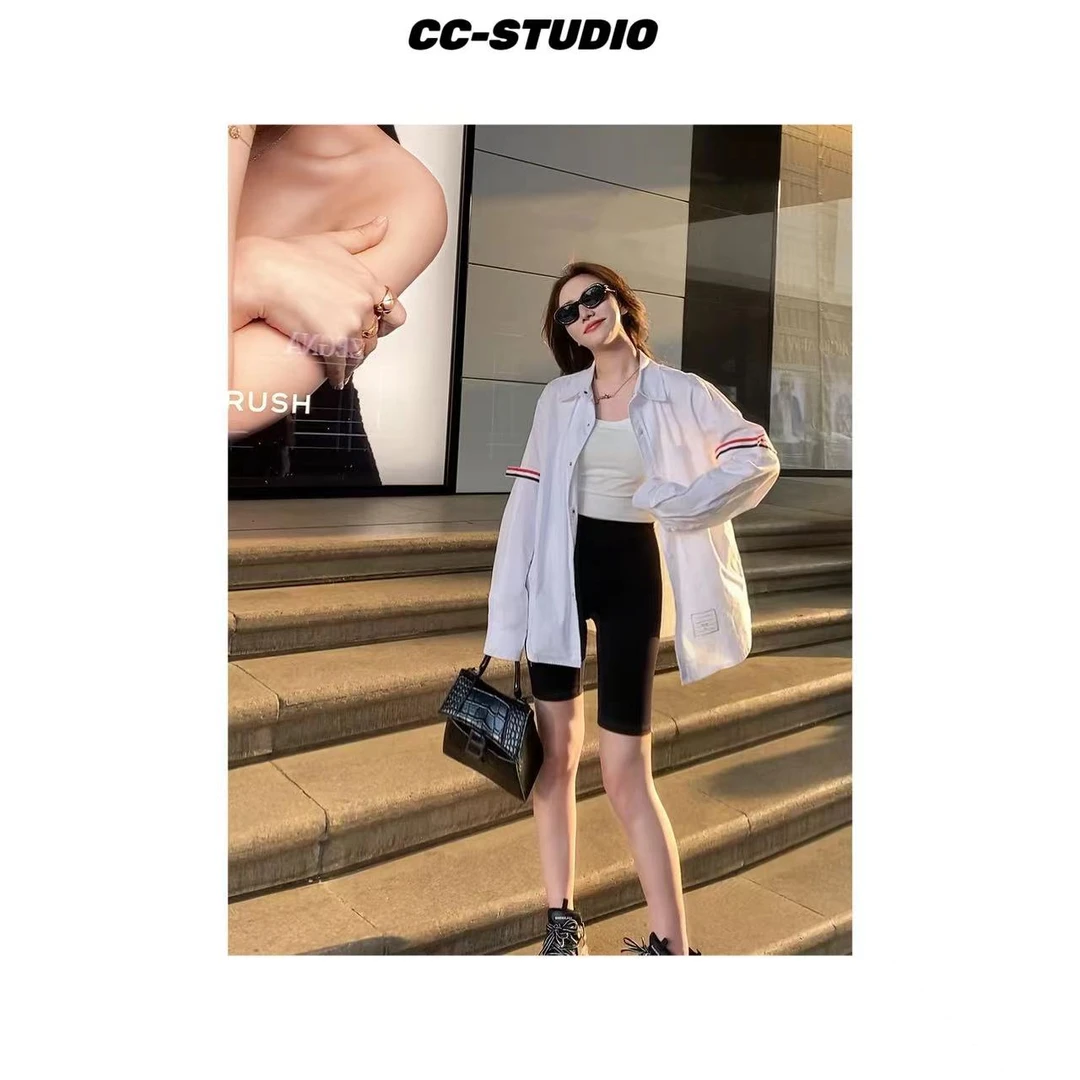 杨杨高定【新休闲风格】五色双袖织带时尚长袖衬衫休闲设计感