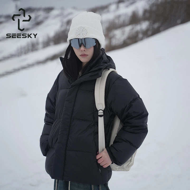 SeeSky羽绒服情侣冬季新款防风加厚保暖户外登山外套90白鸭绒8808