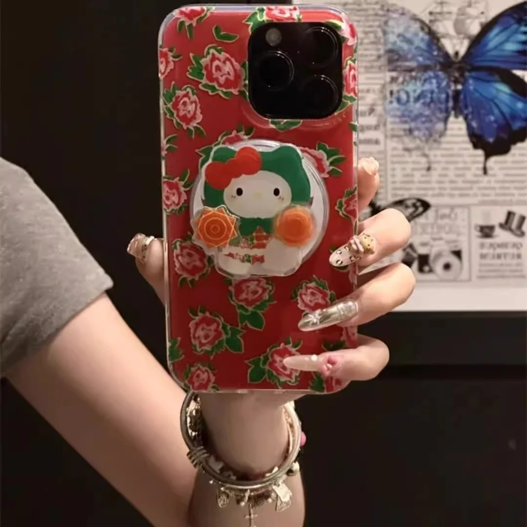 趣味转转kitty公仔适用苹果16手机壳华为oppo小米15vivo新年女款