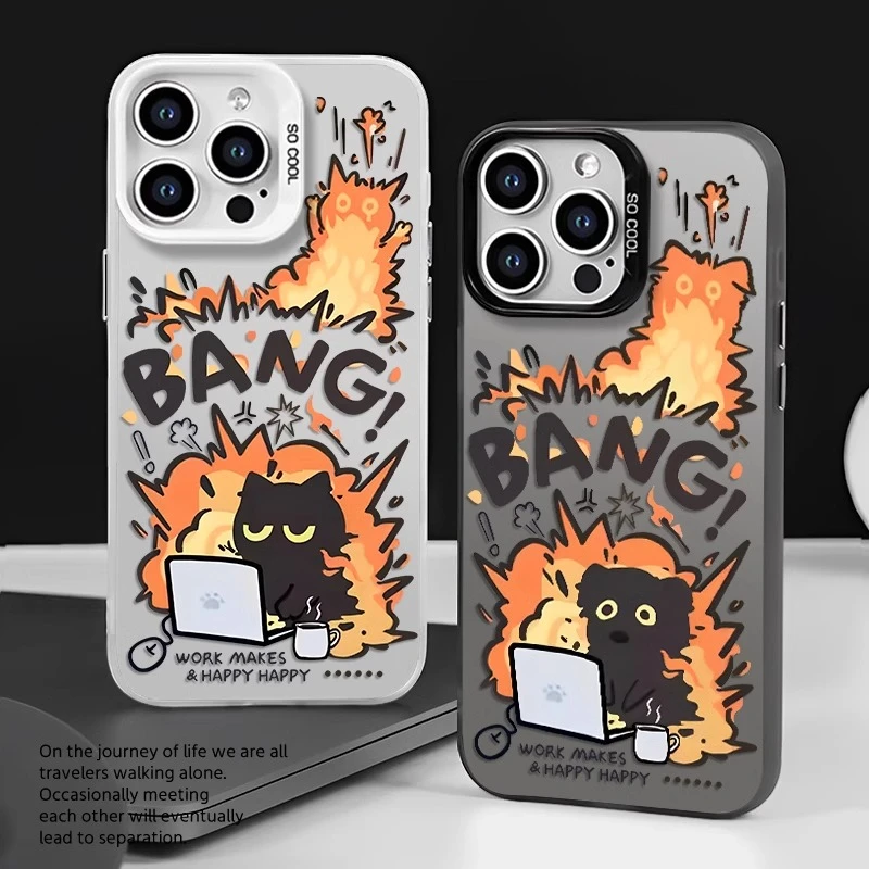 爆炸猫咪狗狗适用苹果16手机壳新款华为小众vivo创意小米可爱OPPO