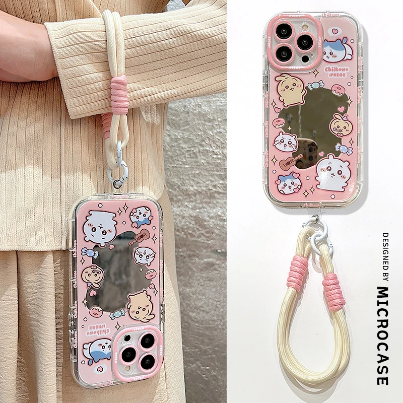 镜面粉色吉伊卡哇适用苹果15手机壳iphone14保护套13软女12防摔11