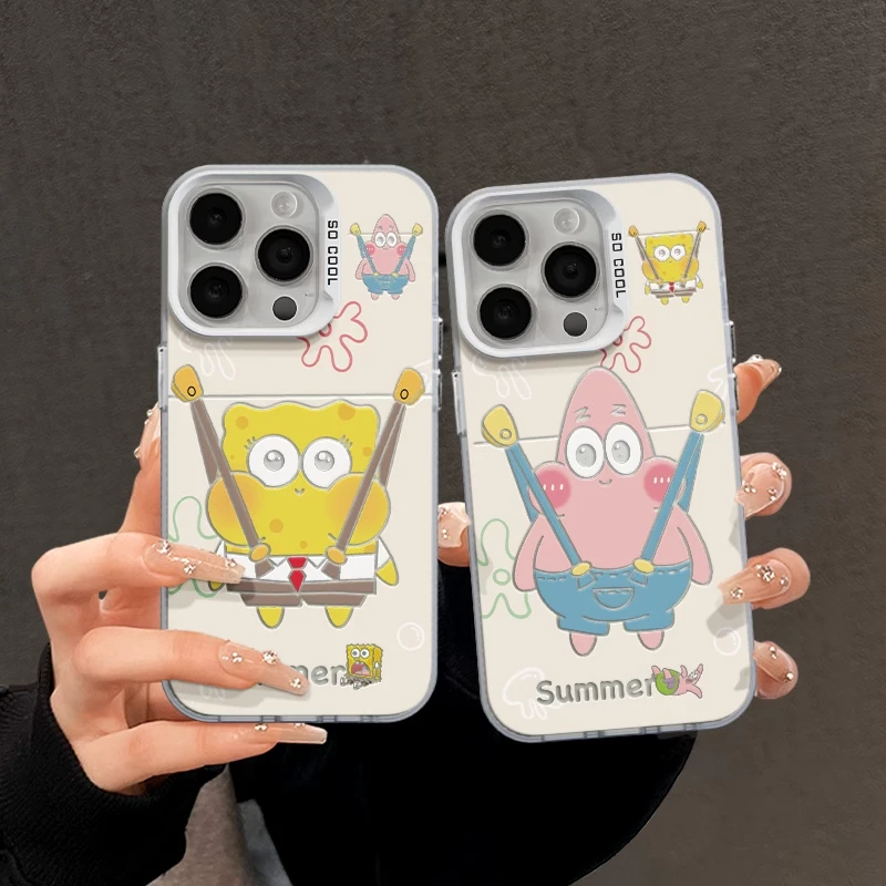 情侣晾衣架派大星适用苹果15手机壳新款华为网红vivo动漫小米OPPO