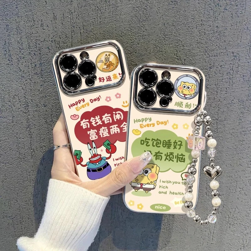 蟹老板有钱有闲适用苹果16pro华为vivo小米OPPO防摔大视窗手机壳