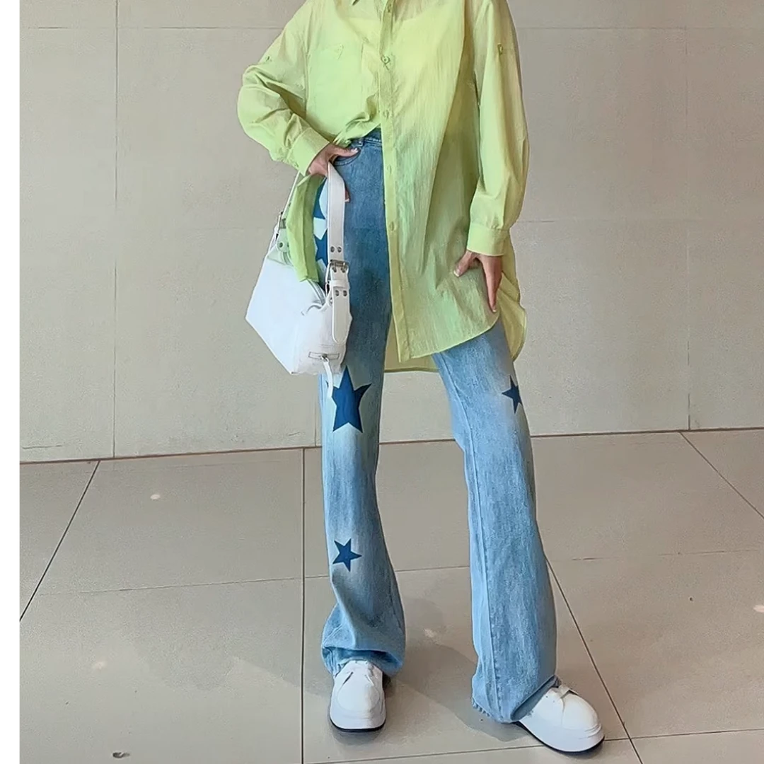换品牌撤柜商品不退换（介意勿拍）设计师款星星版牛仔裤198095