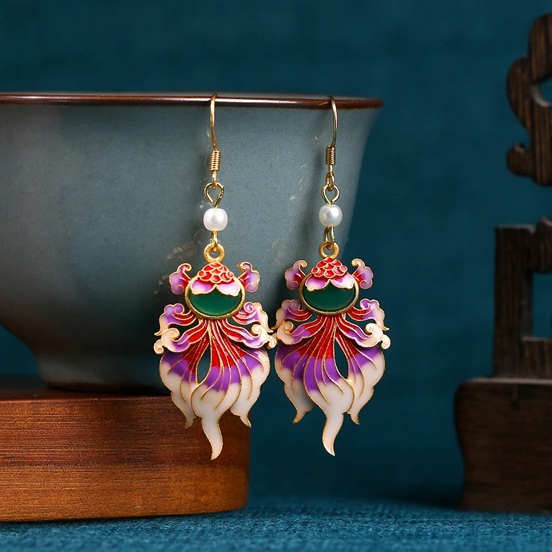 铜合金耳饰 中国风复古时尚长款耳环古典国潮古风气质百搭饰品女