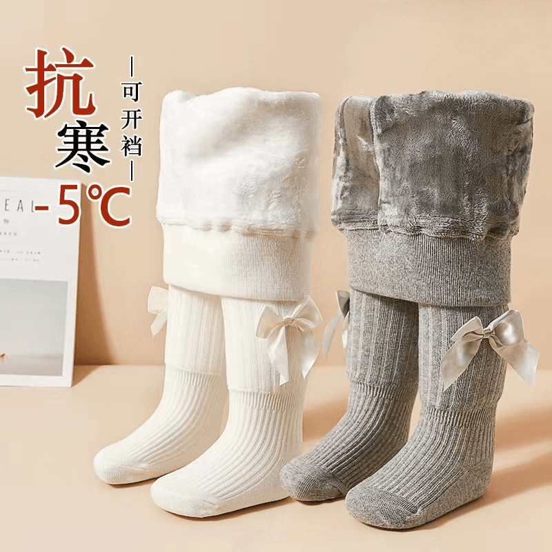 宝宝打底裤秋冬季外穿加绒加厚款儿童连裤袜连脚棉质女童打底袜子