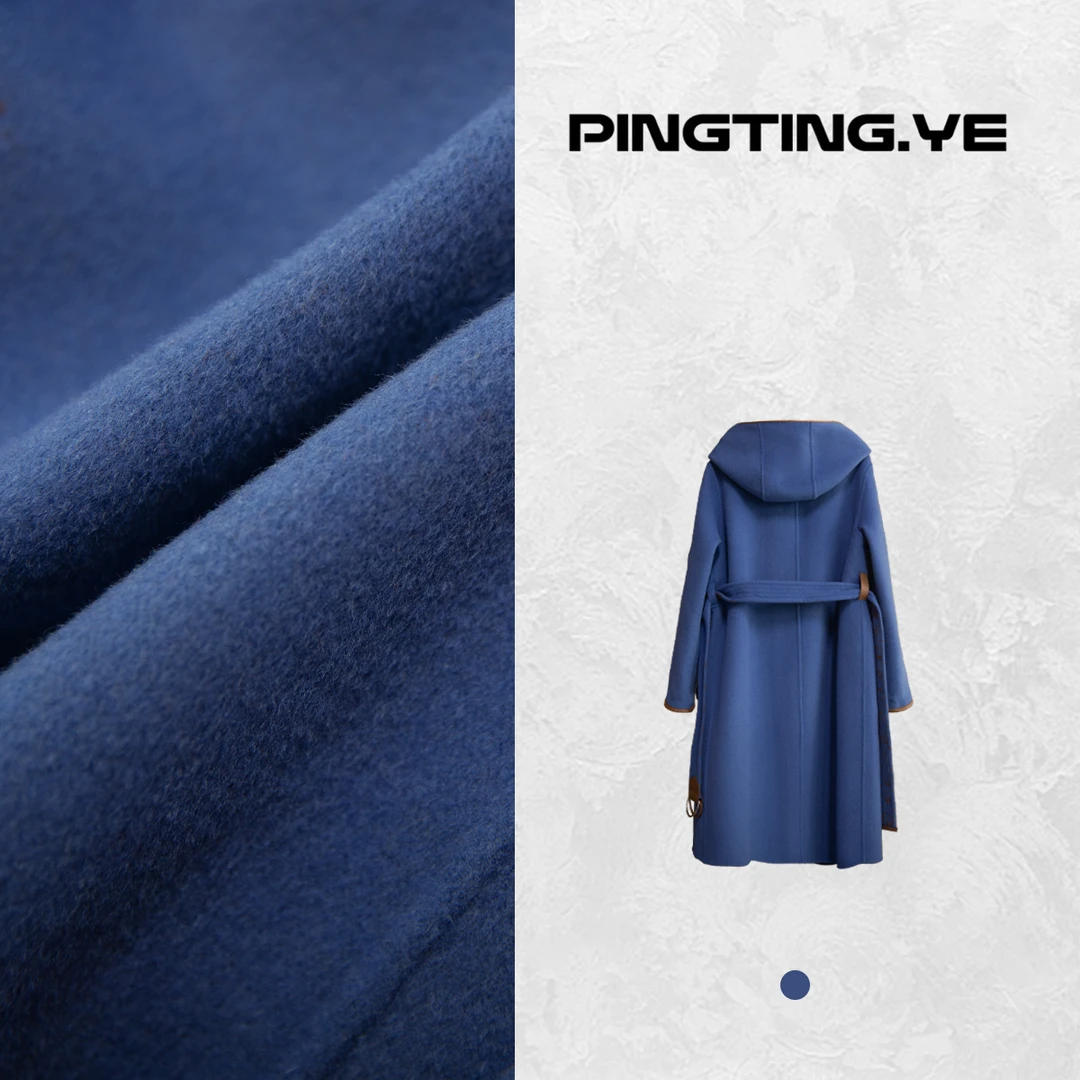 PINGTING.YE轻奢气质经典双面呢百搭显瘦连帽大衣外套PT8809