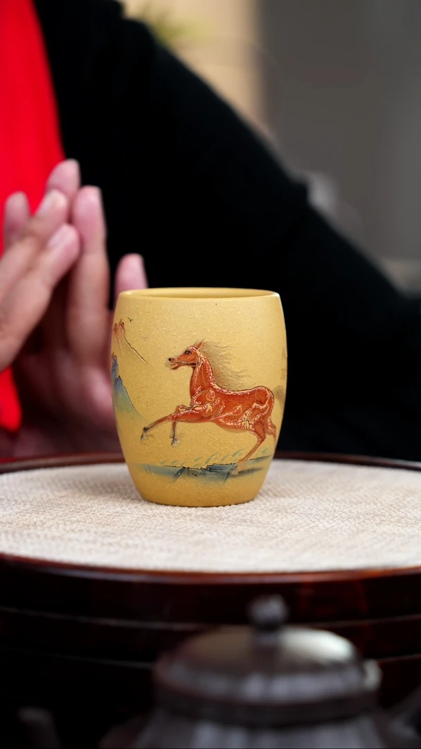 【闪购商品】紫砂茶壶黄金段龙蛋骏马杯
