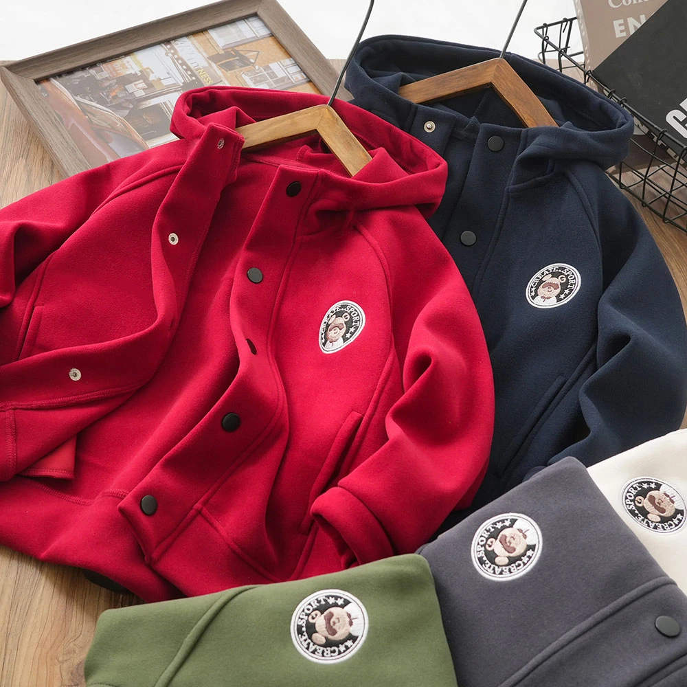 儿童男童春秋新款卡通连帽刺绣防风连帽外套中大童休闲MT33112