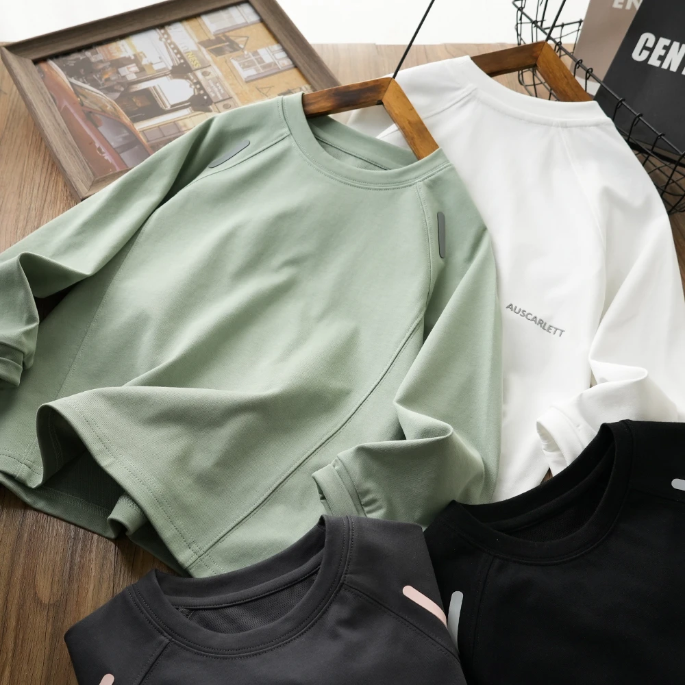 男童儿童春季新款净版拼接反光条打底衫中大童百搭长袖T恤24QS69