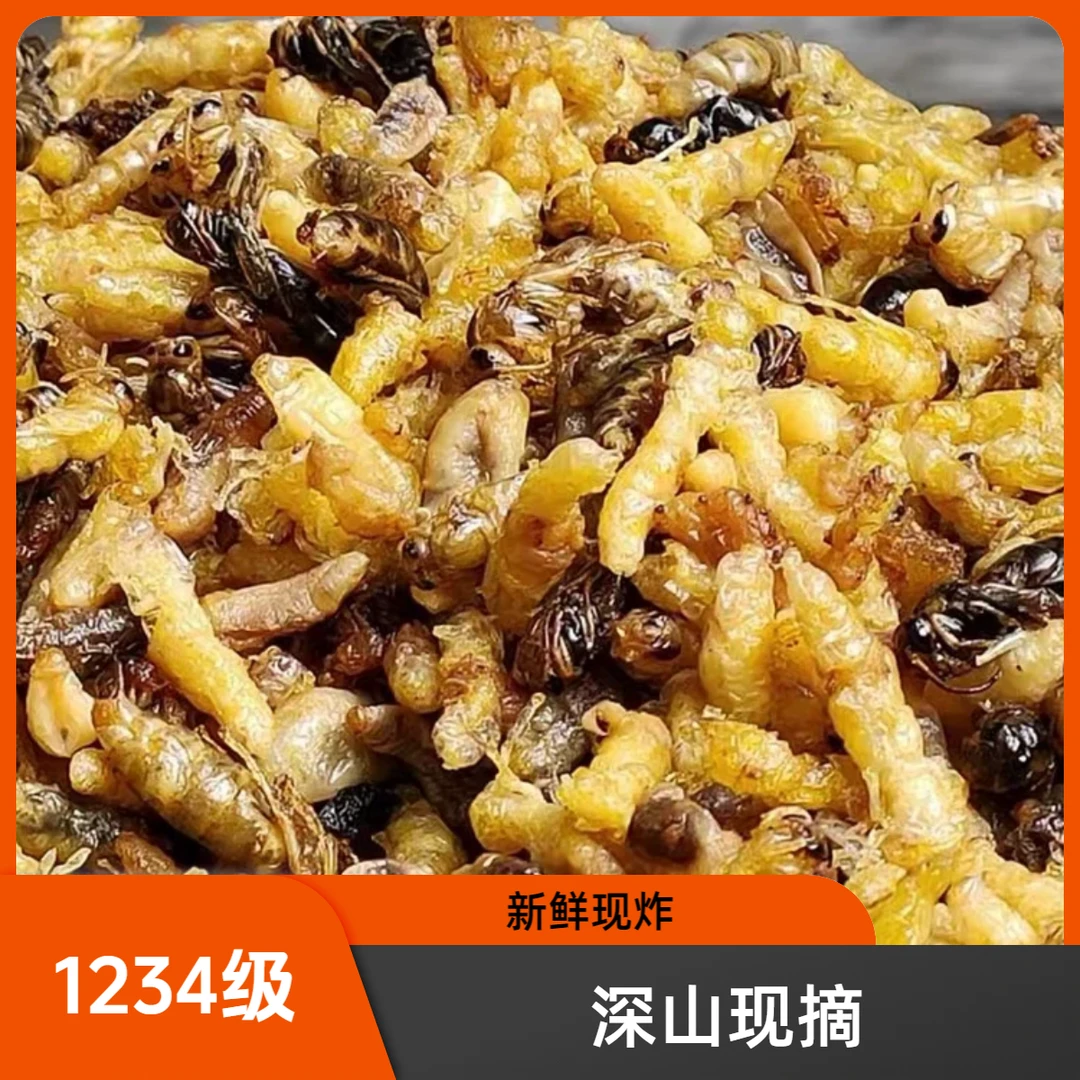 2025年1234级黄蜂蛹蜂儿子油炸蜂蛹下酒菜3级带内脏介意勿拍