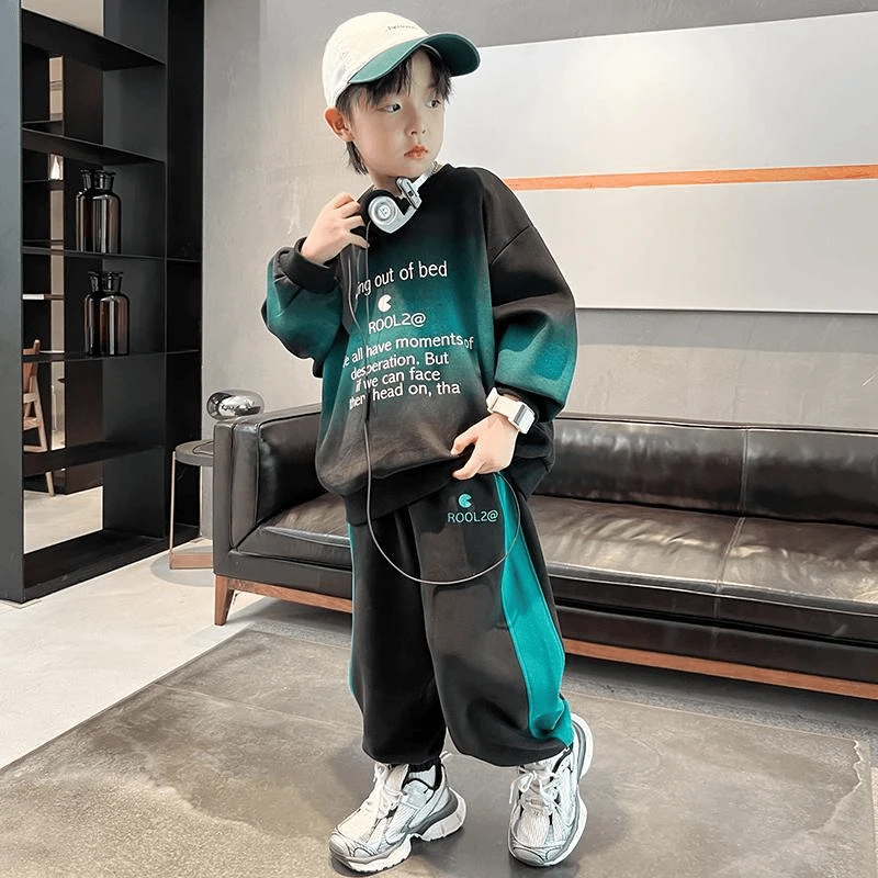 儿童装春秋装套装2024新款中大童秋季时尚休闲卫衣运动服潮牌酷帅