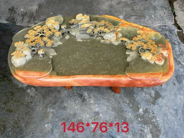 端砚绿端水波纹大山水茶盘，喜欢的朋友可以联系我哦