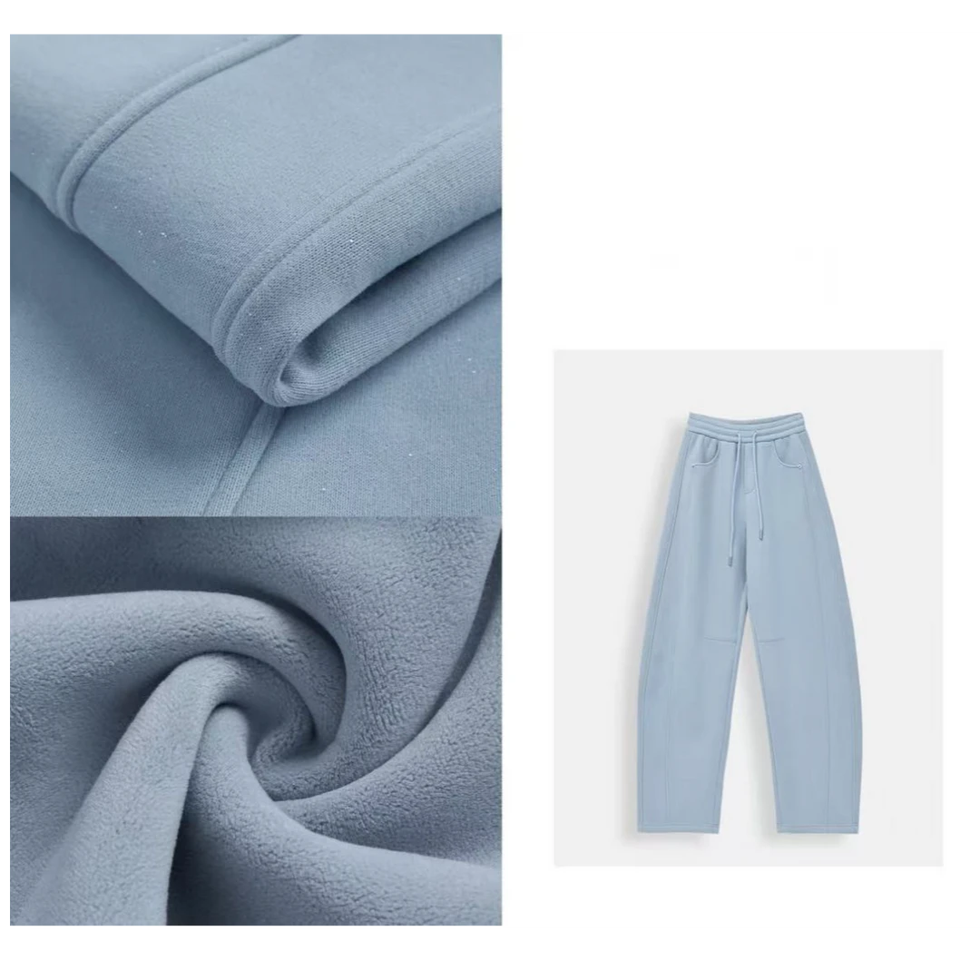 【星光闪闪】冬款加绒休闲显高垂感遮肉高腰百搭休闲裤