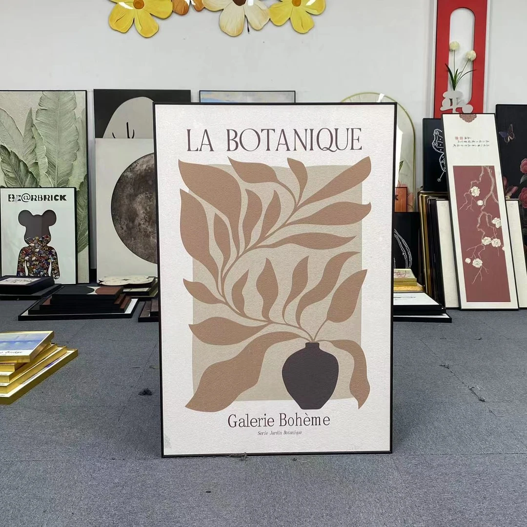 砂岩现代玄关挂画沙发背景墙装饰画卧室走廊柜花瓶花瓶花卉80120