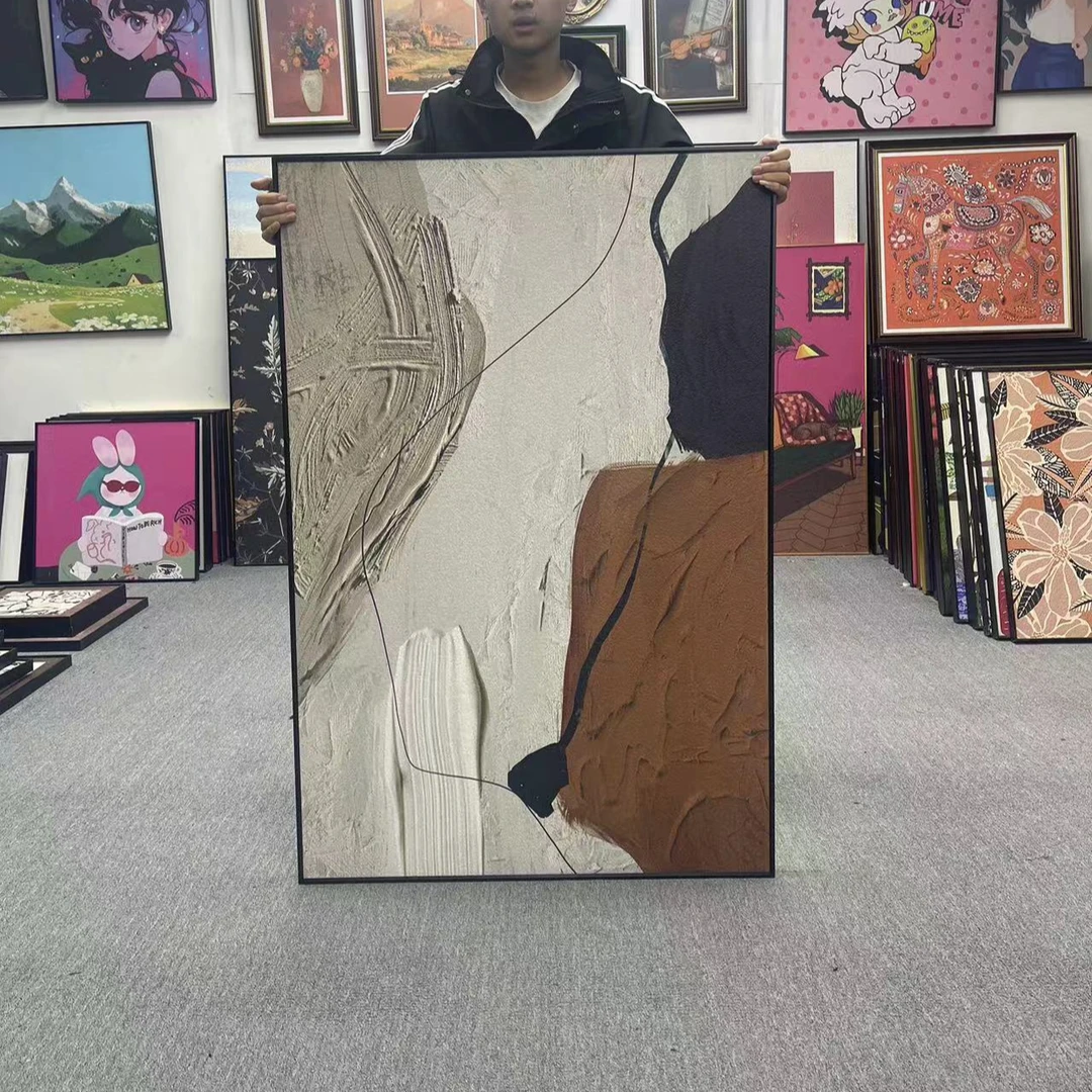 屏风隔断客厅进门遮挡玄关装饰款现代轻奢入户抽象单扇砂岩80120