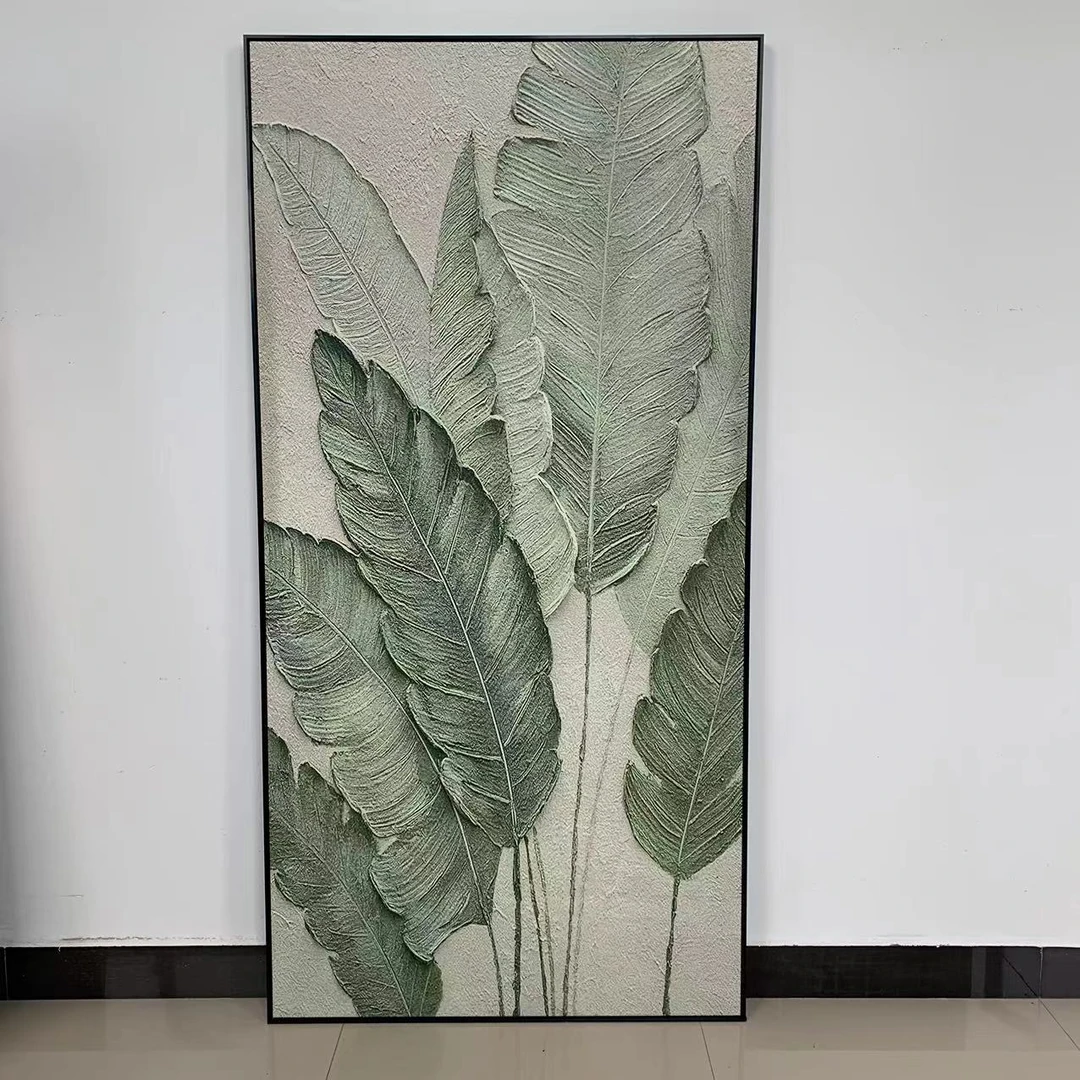 高端砂岩装饰画客厅沙发背景墙走廊玄关家大业大装饰画叶子80160