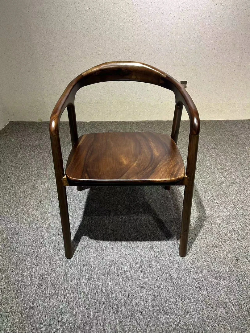 斐济胡桃木公园椅  精品休闲椅新中式书椅茶椅