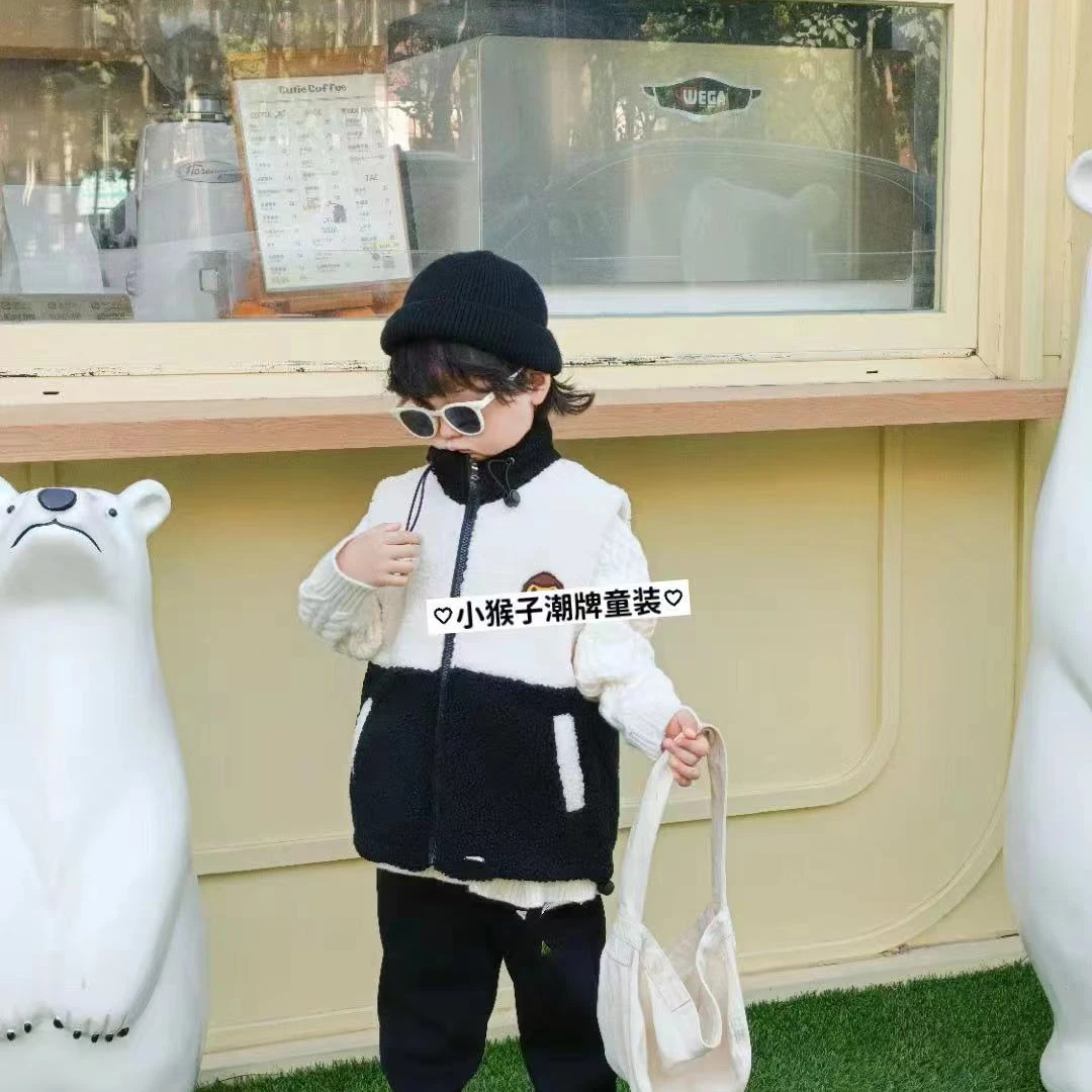 0701【三色马甲】颗粒绒秋冬儿童马甲