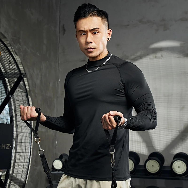 速干运动长袖t恤男美式篮球投篮训练服宽松健身跑步上衣套装衣服